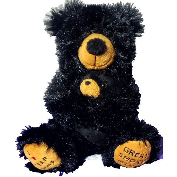 Wishpets Black Bear Mom & Baby Plush 2011 Great Smoky Mountains Souvenir - Picture 4 of 10